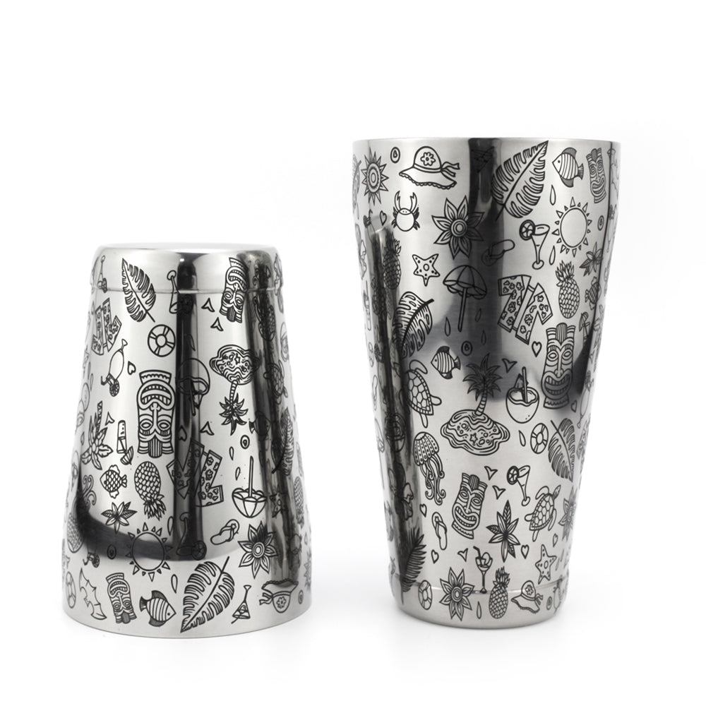 Boston Shaker Tins Etched - Tropics