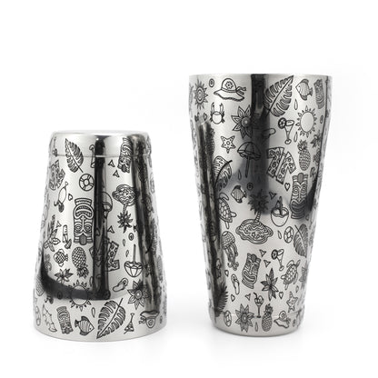 Boston Shaker Tins Etched - Tropics